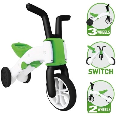 Vaikiškas balansinis dviratukas - triratukas 2in1 (iki 25kg) Chillafish Bunzi Green Vaikiškas balansinis dviratukas - triratukas 2in1 (iki 25kg) Chillafish Bunzi Green