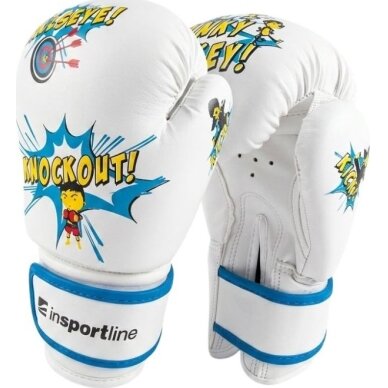 Vaikiškos bokso pirštinės inSPORTline Jabbino, baltos, 6 oz